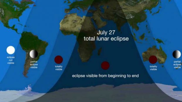 NASA айдың тұтылу картасын жариялады