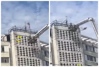 Ақтауда жалаңаш ер адам 11-қабаттың шатырынан секіріп кетті