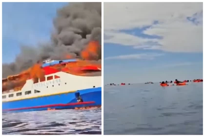 Индонезия жағалауында жолаушылар паромы өртенді: Бортта 280 адам болған