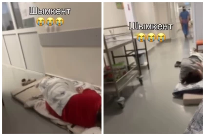 Шымкенттегі ауруханалардың бірінде орын жетіспей, науқастар дәлізде жатыр (видео)