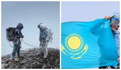 Қазақстандық альпинист әлемдегі ең биік 7 жанартауды бағындырып, соңғы шыңға еліміздің туын тікті