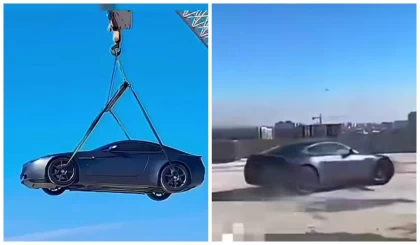 Шымкентте ер адам көлігін 12 қабатты ғимараттың шатырына шығарып, дрифт жасаған (видео)