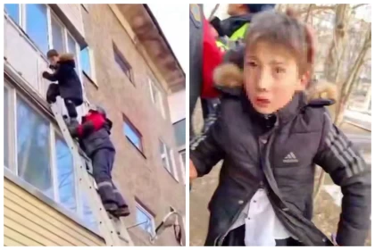 Қарағандыда жеткіншек үшінші қабаттағы балконның қоршауынан ұстап ілініп тұрған (видео)