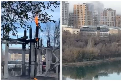 Алматыда қатты жарылыс болып, қаланың бір бөлігі жарықсыз қалды (видео)