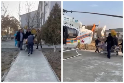Алғабастағы өрттен зардап шеккен науқас тікұшақпен Шымкентке жеткізілді