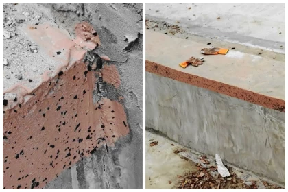 "Қайта жөндеуге 12,4 миллиард теңге бөлінген": Үлкен Алматы өзені жағалауындағы гранит плиталардың орнына бетон қойып, оны гранит сияқты бояп тастаған