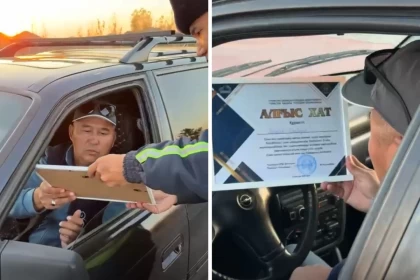 Түркістан облысында 20 жылдан бері жол ережесін бұзбаған жүргізуші марапатталды