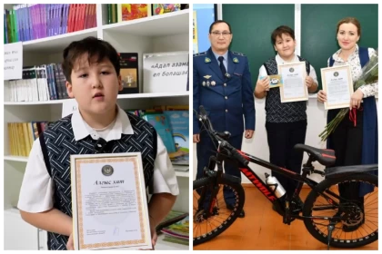 Ақмола облысында жол ережесін бұзған адамды ұстауға көмектескен 10 жасар бала марапатталды