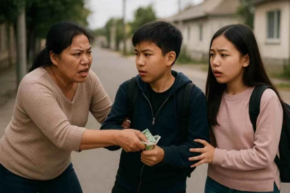 Жамбыл облысында дүкен иесі көшеде балалардың жәрдемақысын тартып алған