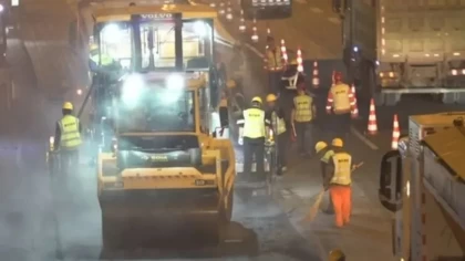 Бір түнде қытайлық жұмысшылар 8 мың тонна асфальт төсеген