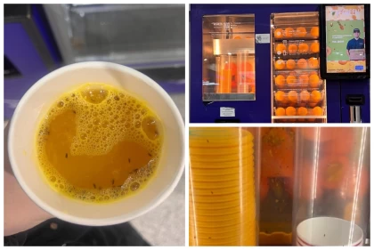 "Іші құрттап жатады": Алматы әуежайындағы сусын аппараты жолаушыларға шіркейге толы шырын жасап берген