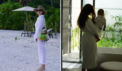 Ерке Есмахан Мальдив аралдарындағы отбасылық демалысынан әсерлі сәттерді көрсетті