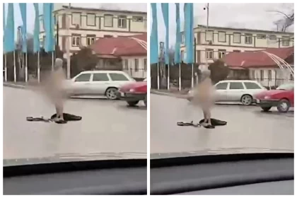 Жамбыл облысында ер адам көшеде тыр жалаңаш жүрген