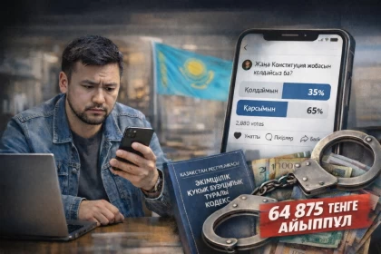 Қазақстандық ер адам Threads желісінде референдумға қатысты сауалнама жүргізгені үшін айыппұл арқалады