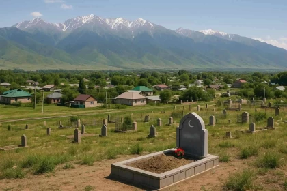 Әйел алдын ала өзіне зираттан орын алып, оны баптап жүр