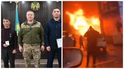 Жаңа жыл түні мейрамханадағы өрттен адамдарды құтқарған екі қазақстандық марапатталды