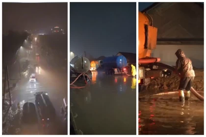 Семейде көктемгі жаңбырдан кейін көшелер мен жеке үйлерді су басты (видео)