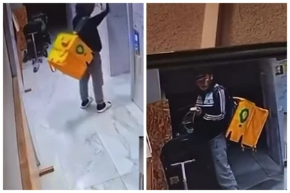 Алматыда курьер баланың бесік арбасына дәрет сындырып кеткен (видео)