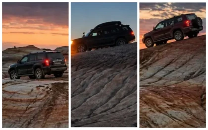 "Мұндайларға заң жүрмейді": Маңғыстау облысындағы Қызылкүп шатқалына көлікпен кіргендер жазаланды