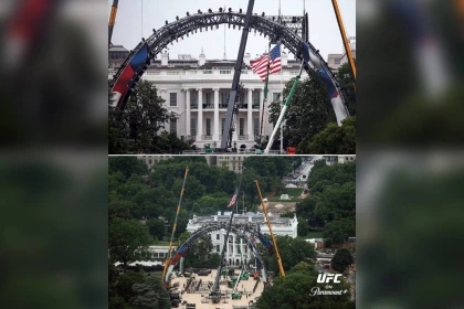 Ақ үйдің алдында UFC турниріне арналған арена салына бастады