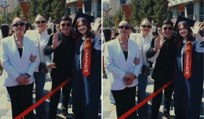 Тұрсынбек Қабатов пен Мөлдір Мұқанова қыздарының соңғы қоңырауында бірге бой көрсетті