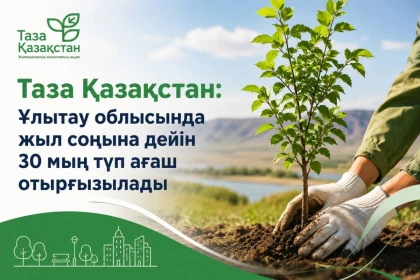 "Таза Қазақстан": Ұлытау облысында жыл соңына дейін 30 мың түп ағаш отырғызылады