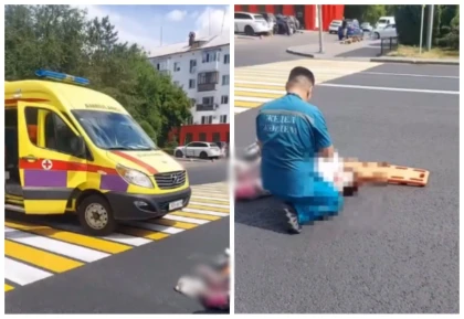 Шұғыл шақыртуға бара жатқан: Павлодарда жедел жәрдем көлігі жаяу жүргіншіні қағып кетті