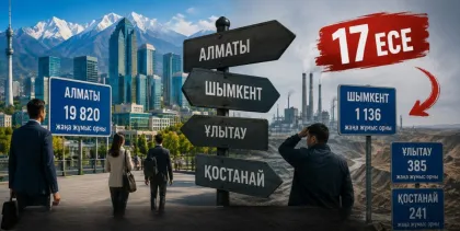 Алматыда Шымкенттен 17 есе жоғары: Қазақстанның қай өңірлерінде жаңа жұмыс орындары көп ашылады