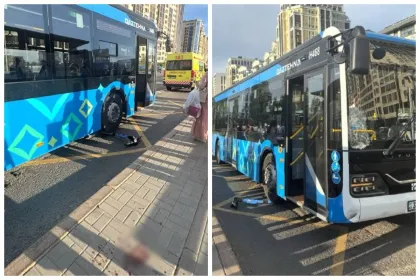 Астанада электрсамокаттағы үш жасөспірім автобус астына түсе жаздады