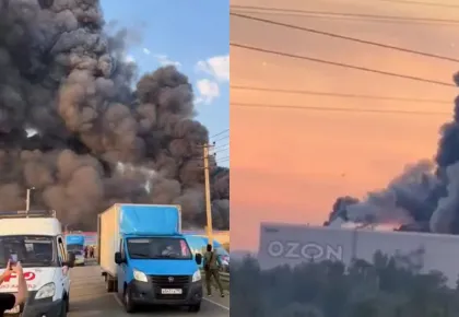 Ресейдегі Ozon-ның бірнеше ірі қоймасына шабуыл жасалып, отқа оранды
