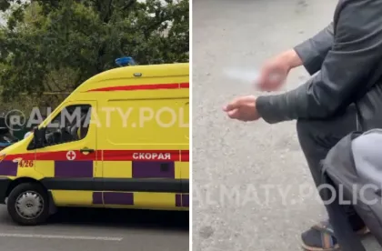 Алматыда екі ер адам жедел жәрдем қызметкерлерін пышақпен қорқытқан (видео)