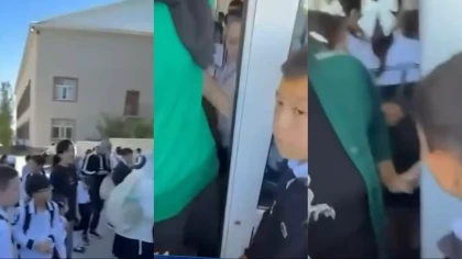 Атырауда мектепте оқушылар сығылысып, бір-бірін таптап кете жаздады