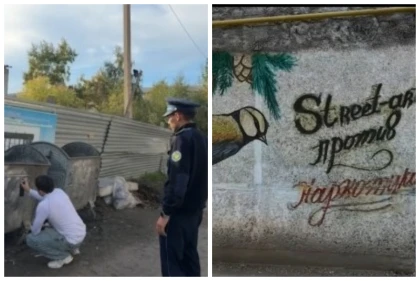Қазақстандық танымал көше суретшісі қоқыс жәшігіне салған туындысы үшін қамауға алынды