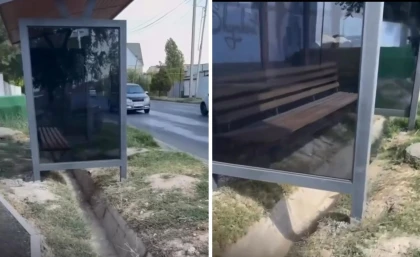 Шымкенттегі арықтың үстіне орнатылған аялдама желіде қызу талқыға түсті (видео)