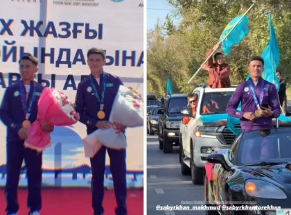 Шымкенттіктер Азия ойындарынан жүлдемен оралған ағайынды Сабырханды сән-салтанатпен күтіп алды