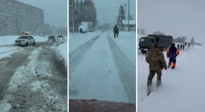 Қазақстанның шығысында қалың қар жауып, тұрғындарды әбігерге салды (видео)