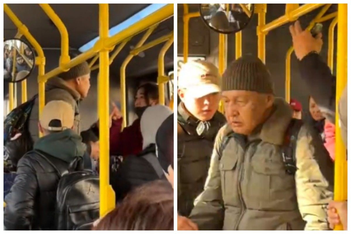 Көп адам бір әйелді ұрып жіберді.