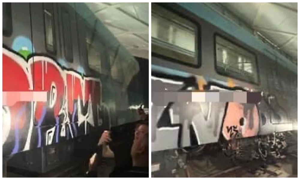 Астана LRT вагондары граффити