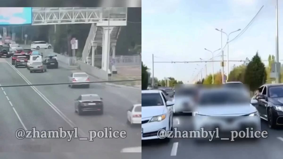 Тараздағы мектеп бітірушілердің кортежі