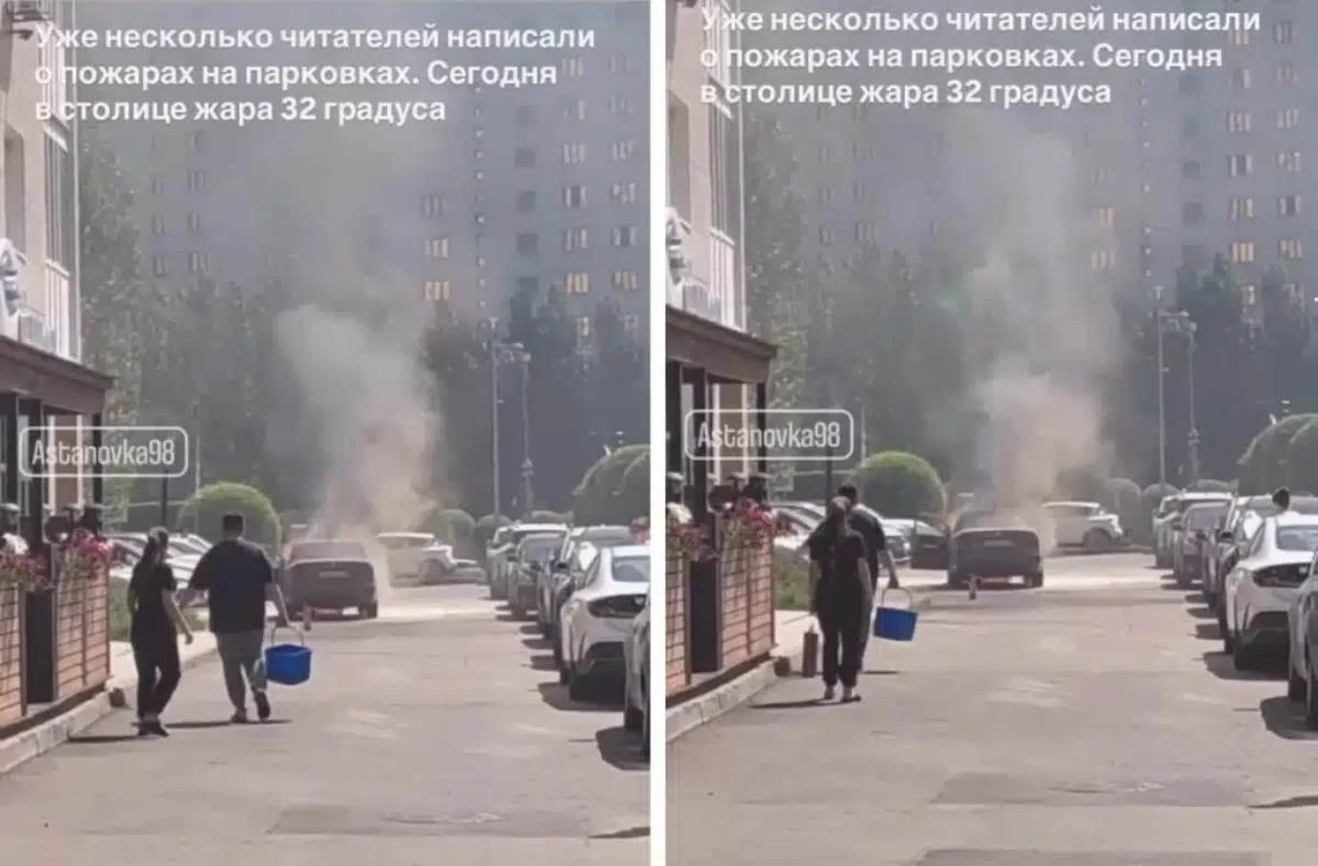 көлік өртенді