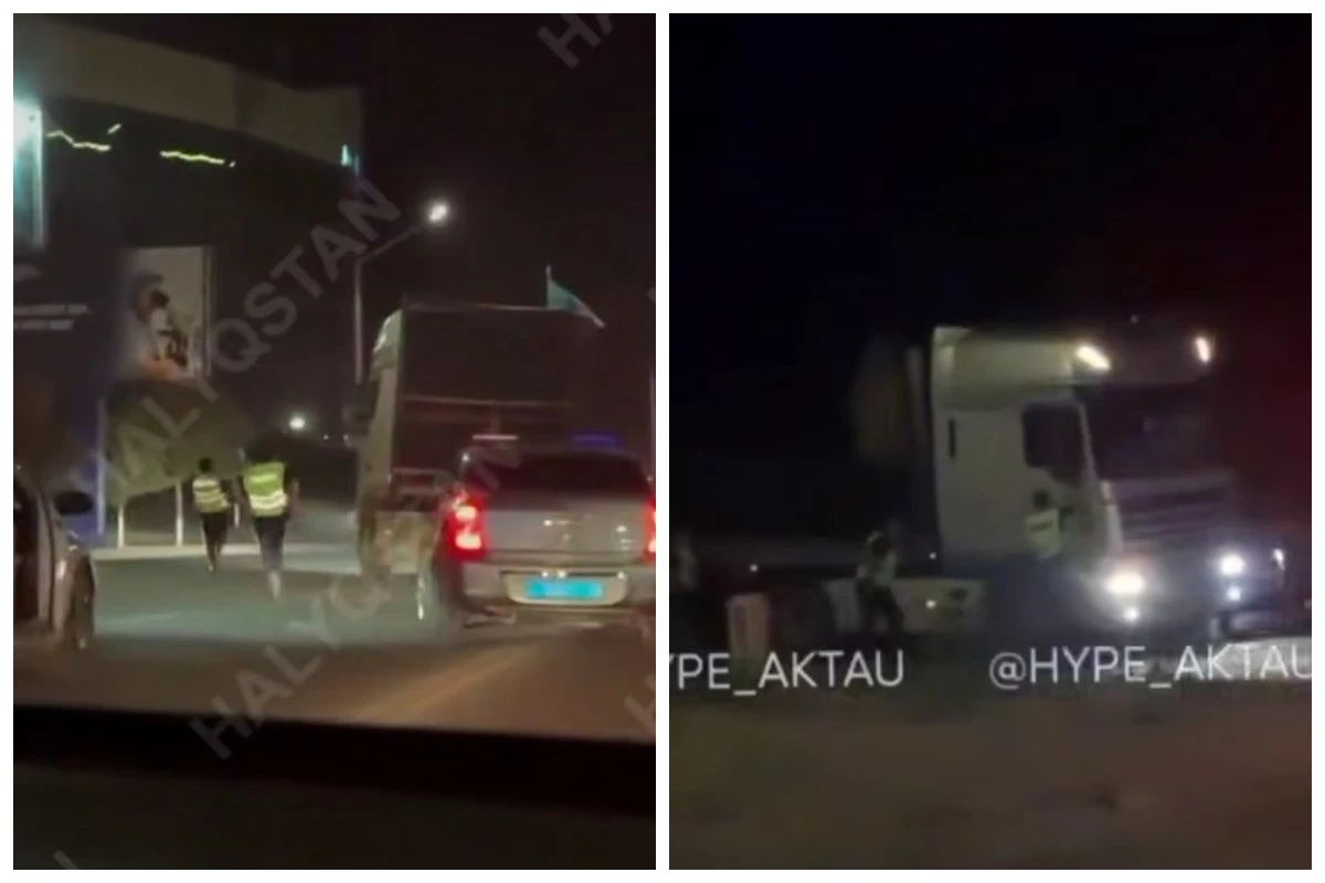 полицейлер жүк көлігін қуған
