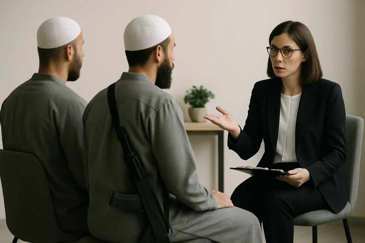 Психологтың басқа діни ағымға кіріп кеткен террористермен сөйлесу сәті