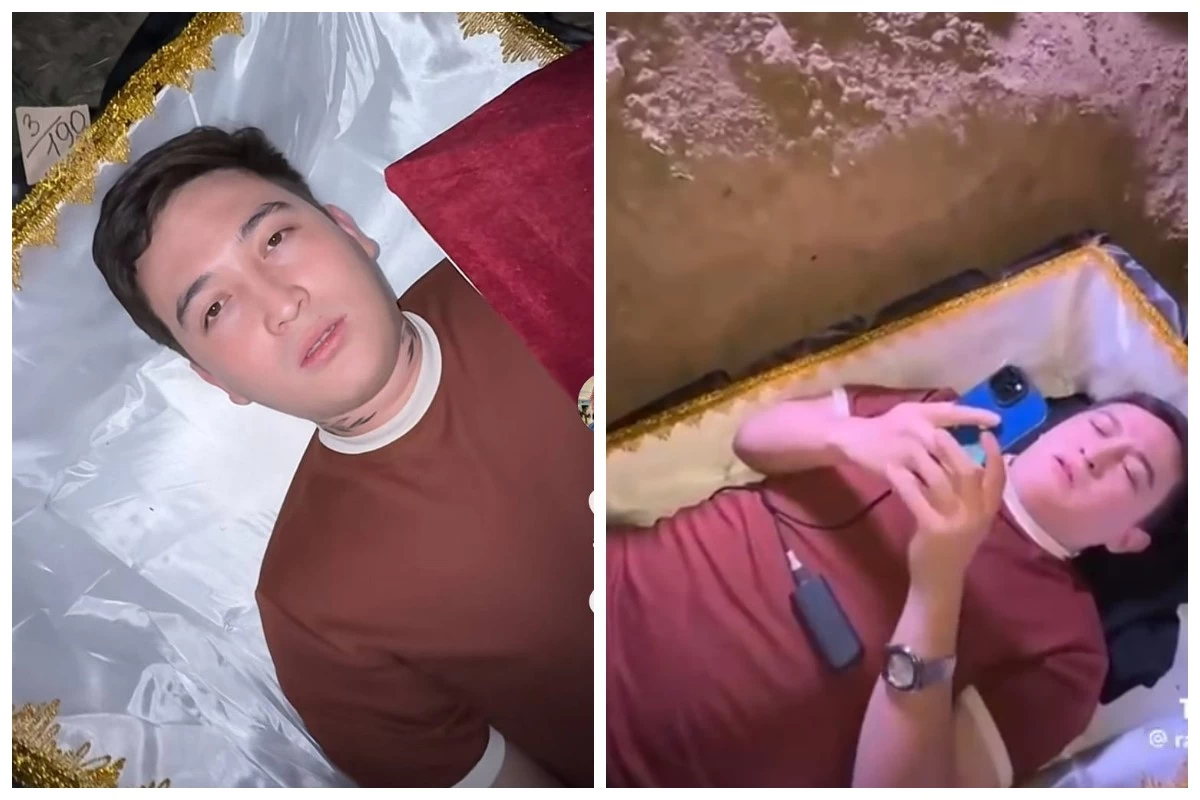 өзін тірідей көміп, тікелей эфирге кірген