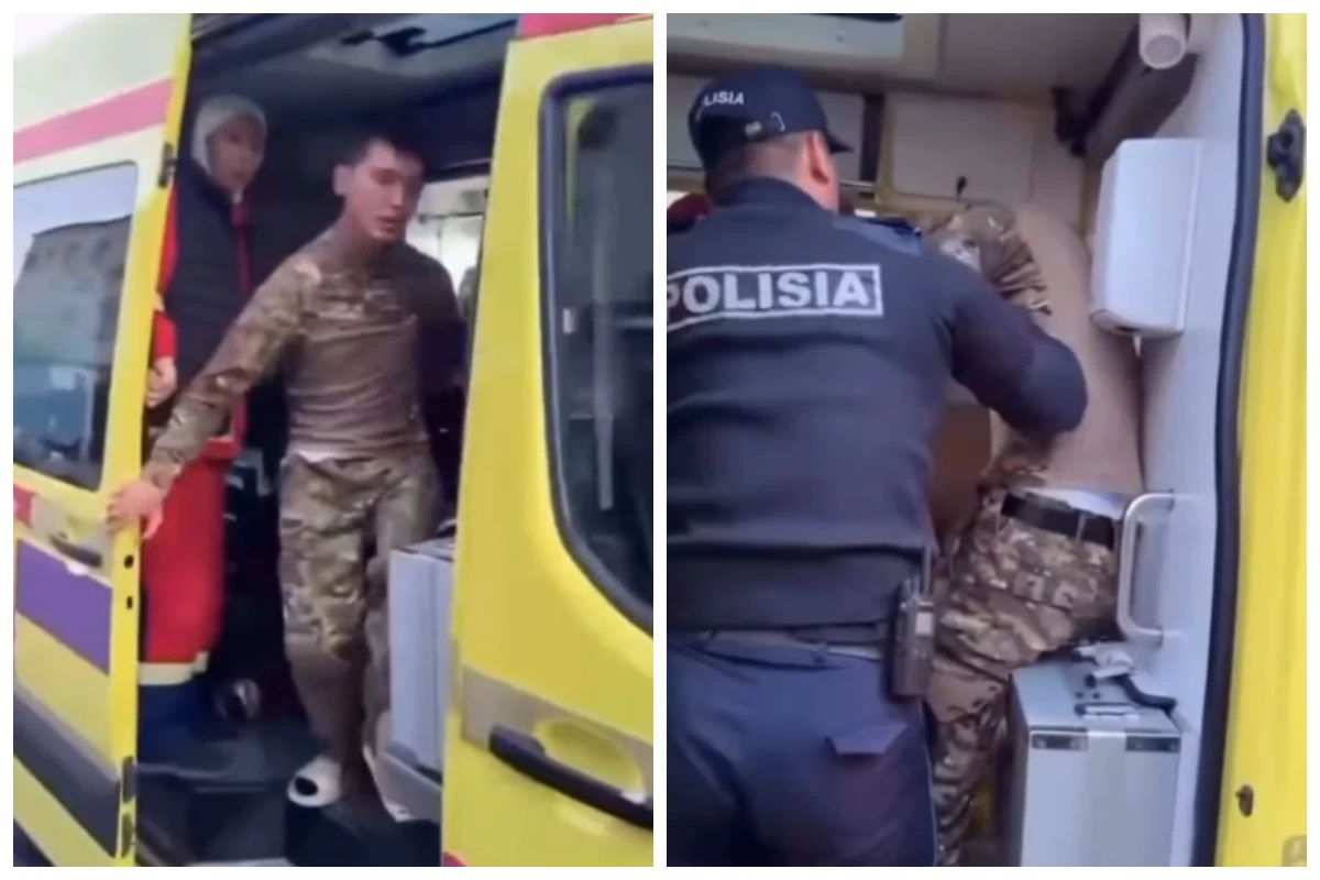 Атырауда полиция формасын киген мас ер адам жедел жәрдемде төбелес шығарды