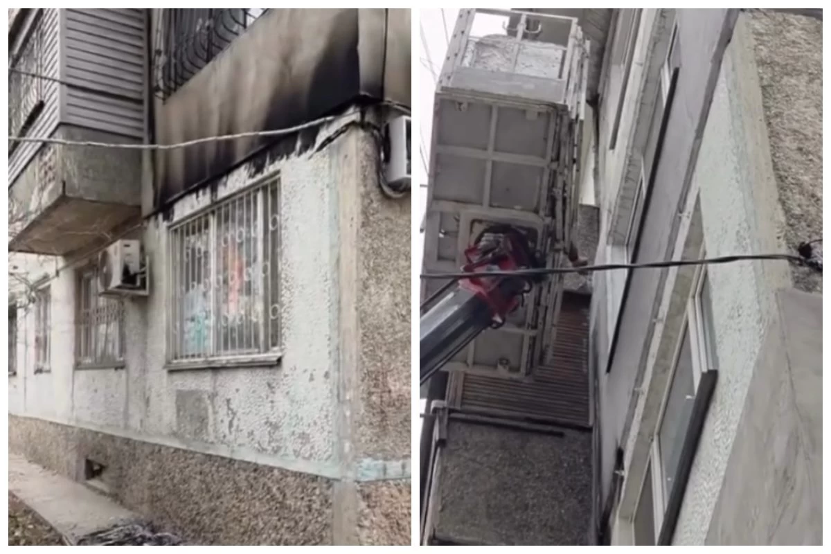 Алматыда тұрғын үй ғимаратының қасбетінде декоративтік жарықтандыру сымдары өртенді