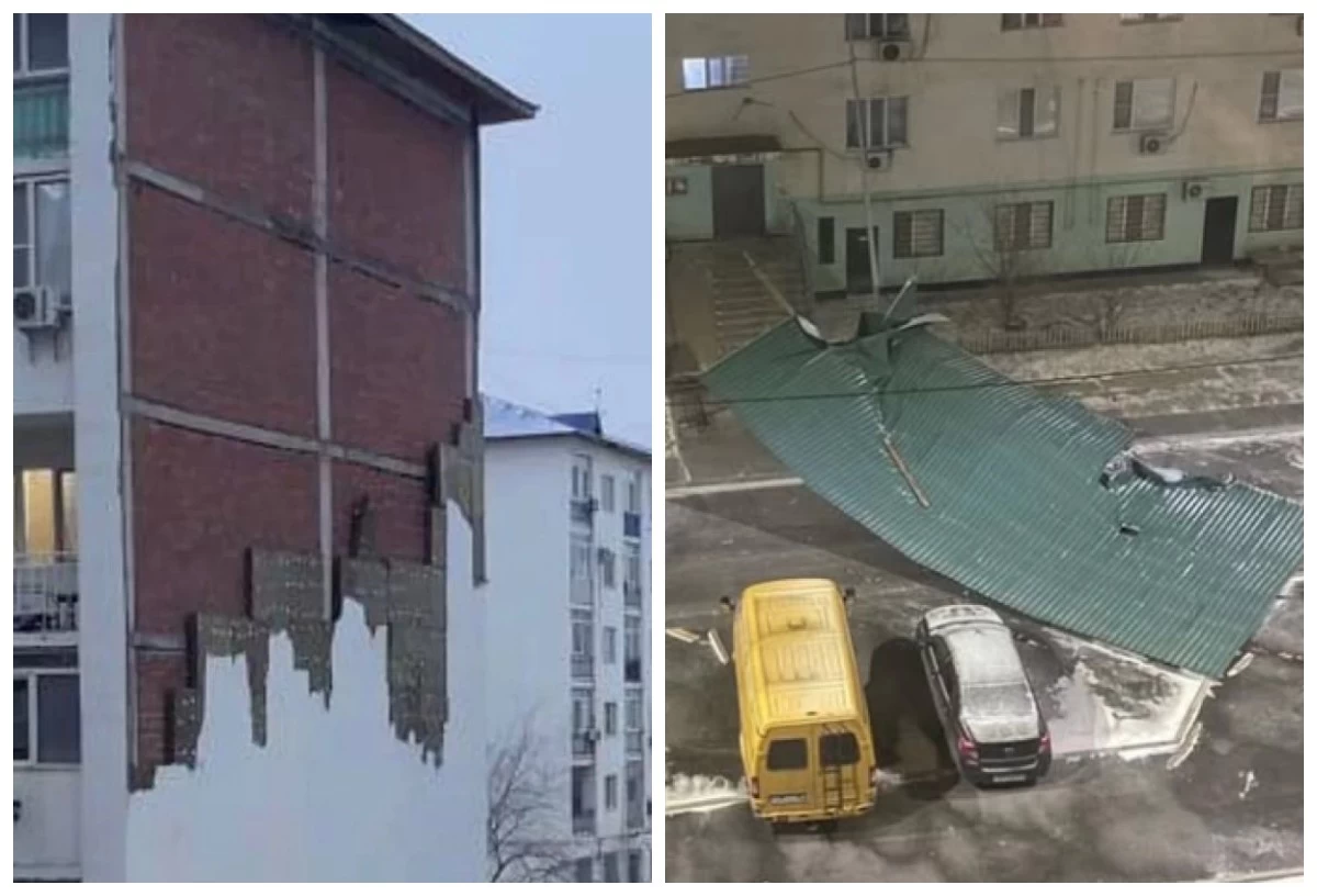 Атырауда қолайсыз ауа райынан қасбеттер құлап аудандар электр қуатынсыз қалды