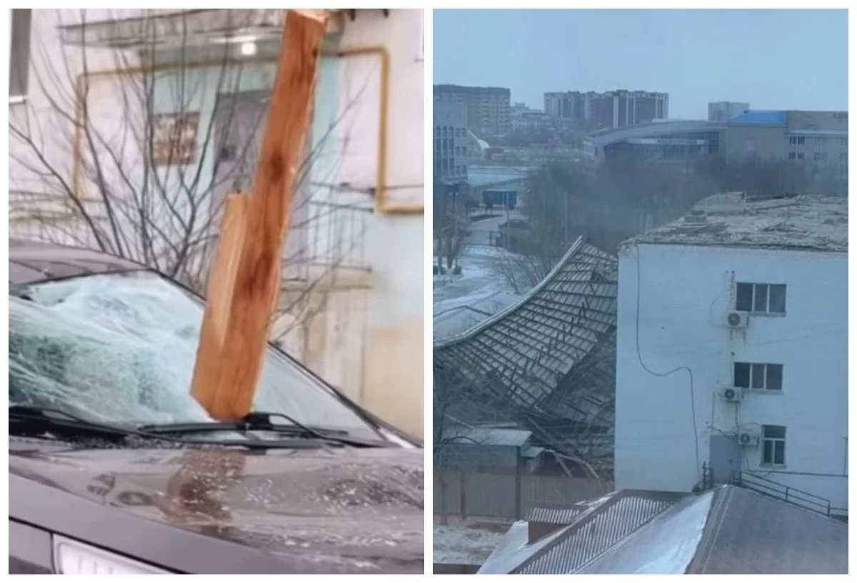 Атырауда қолайсыз ауа райынан қасбеттер құлап аудандар электр қуатынсыз қалды