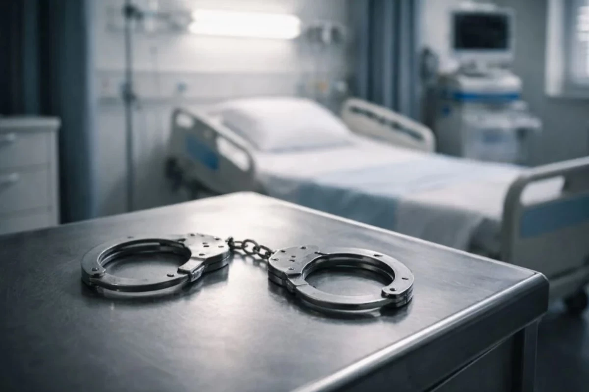 әйел кісенмен босанады