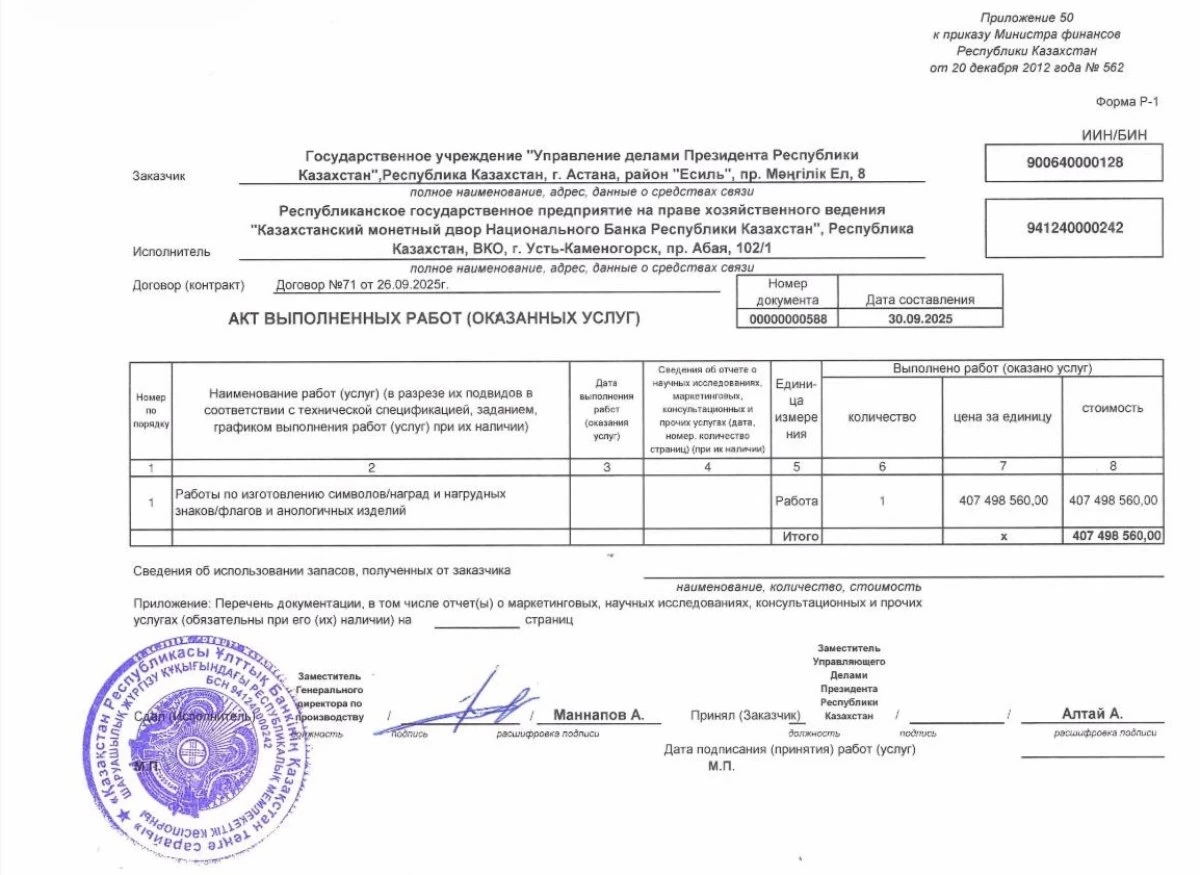 Қазақстанда 2025 жылы марапаттар мен наградаларға миллиард теңге жұмсалды (1)