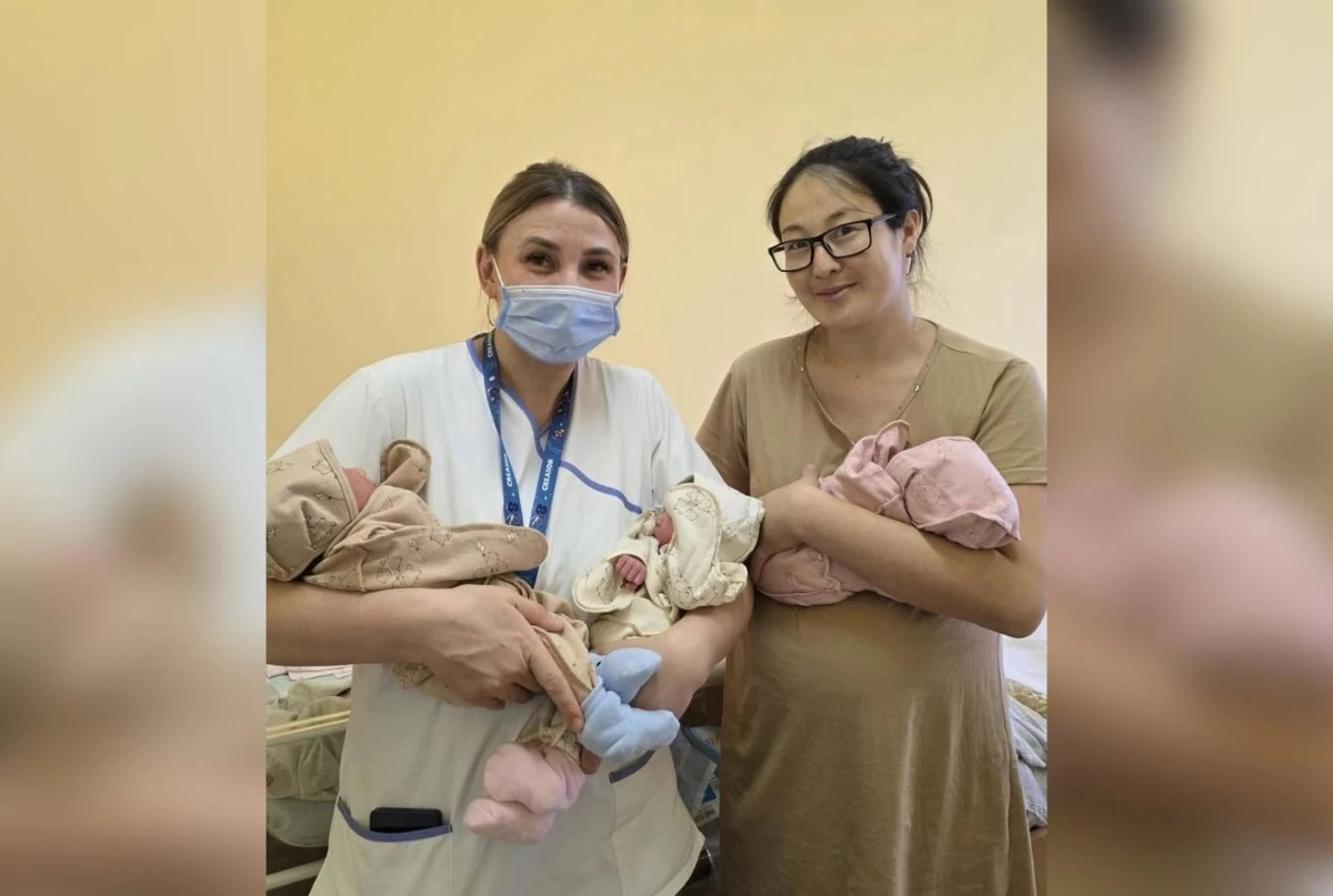 Қостанай облысында үш үлдың анасы бірден үш қыздың дүниеге әкелді